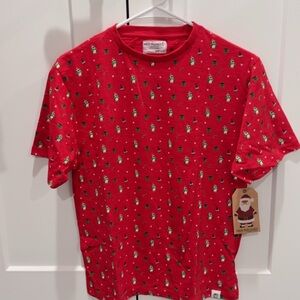Free Planet Red Santa Print Kids Tee